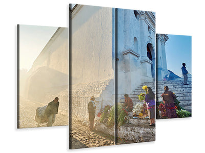 4-piece-canvas-print-morning-in-city-chichicastenango-ii