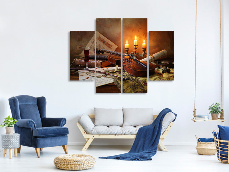 4-piece-canvas-print-still-life-with-violin-and-candles