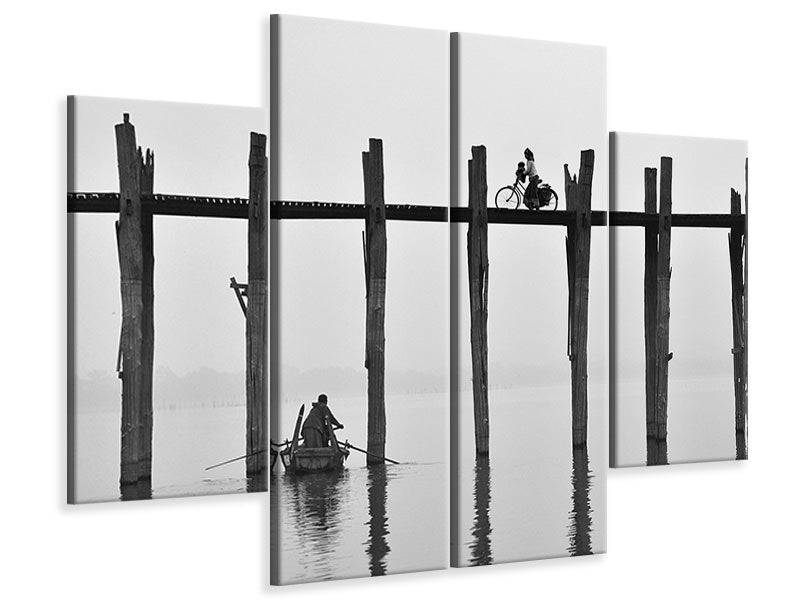 4-piece-canvas-print-u-bein-bridge-myanmar