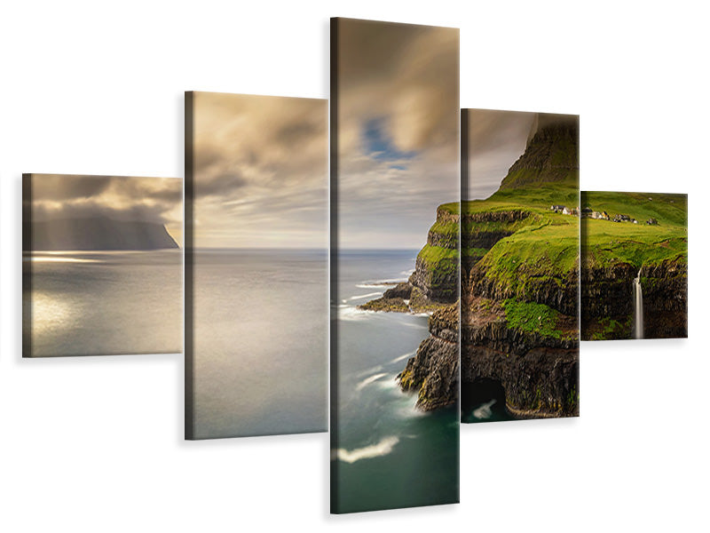 5-piece-canvas-print-gasadalur-and-mykines