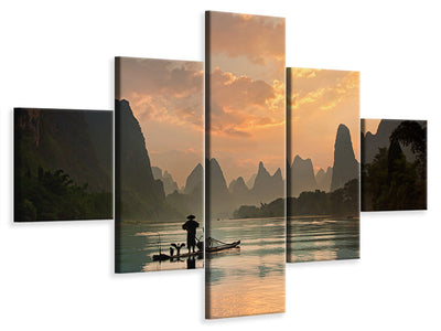5-piece-canvas-print-golden-li-river