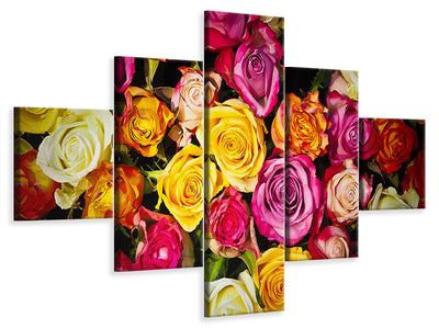 5-piece-canvas-print-many-colorful-rose-petals