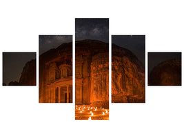 5-piece-canvas-print-petra-by-night