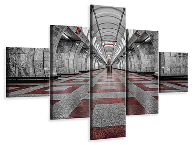 5-piece-canvas-print-prague-metro