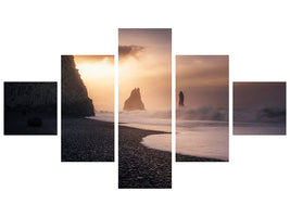 5-piece-canvas-print-reynisfjara-sunrise