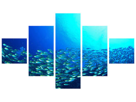 5-piece-canvas-print-shoal-of-fish