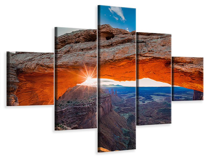 5-piece-canvas-print-sunrise-at-mesa-arch