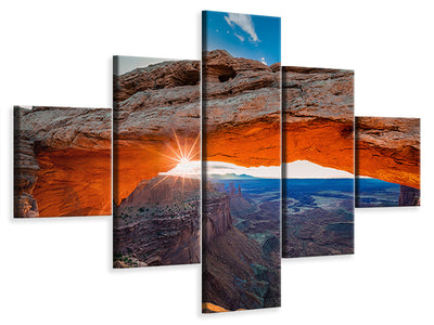 5-piece-canvas-print-sunrise-at-mesa-arch