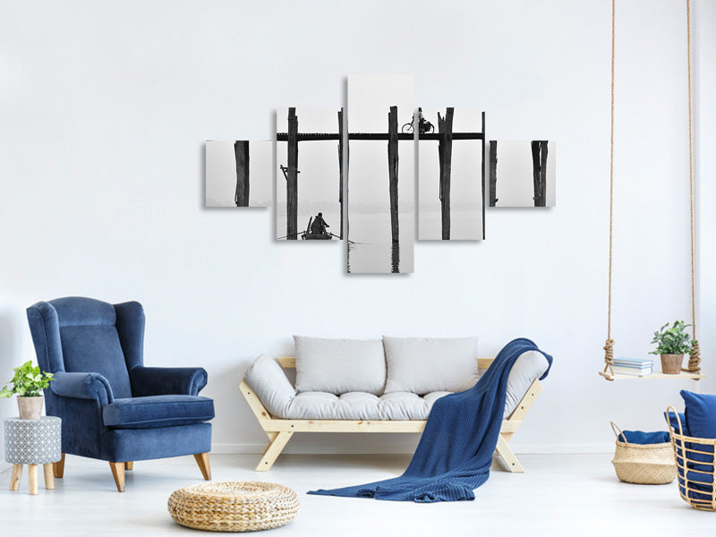 5-piece-canvas-print-u-bein-bridge-myanmar