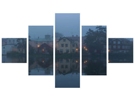5-piece-canvas-print-when-darkness-begins-to-release-its-grip-of-the-old-town