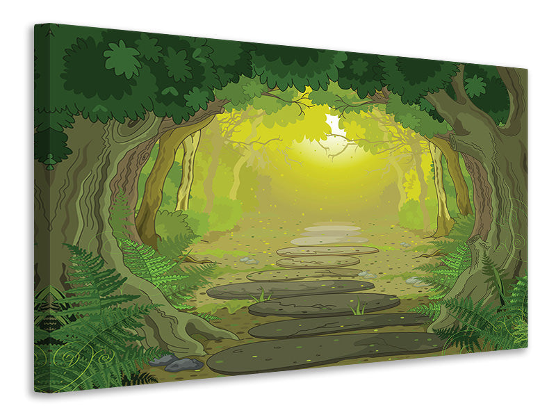 panoramic-3-piece-canvas-print-fairy-tales-forest