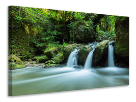 4-piece-canvas-print-falling-water-in-the-wood