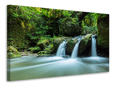 3-piece-canvas-print-falling-water-in-the-wood