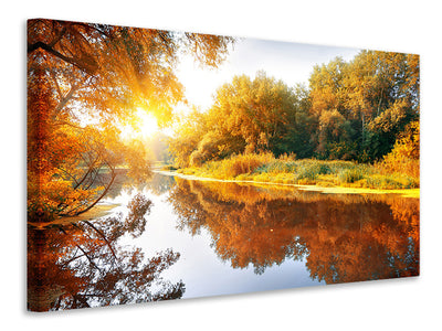 4-piece-canvas-print-forest-reflection-in-water