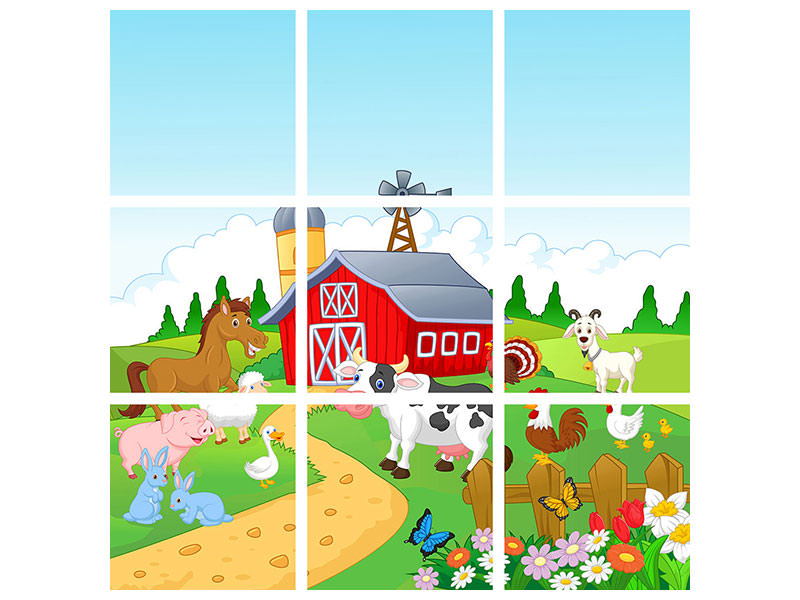 4-piece-canvas-print-funny-farm