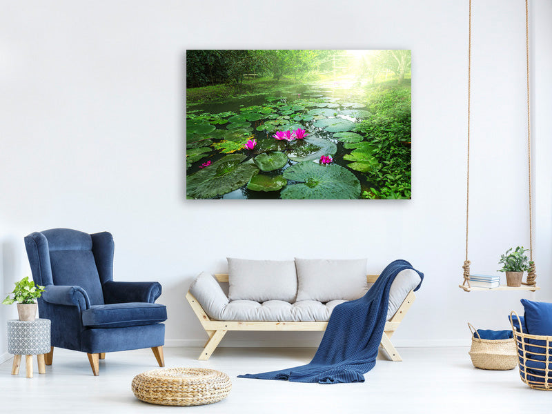 4-piece-canvas-print-garden-pond