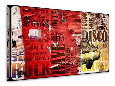 4-piece-canvas-print-music-text-in-grunge-style