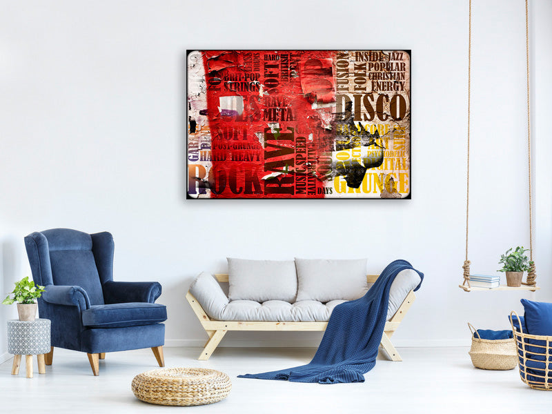 4-piece-canvas-print-music-text-in-grunge-style