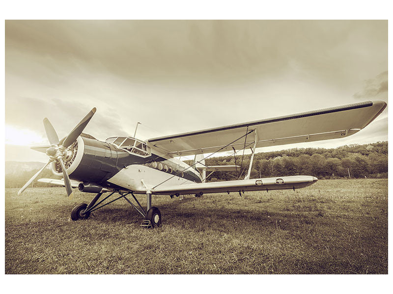 3-piece-canvas-print-nostalgic-aircraft-in-retro-style
