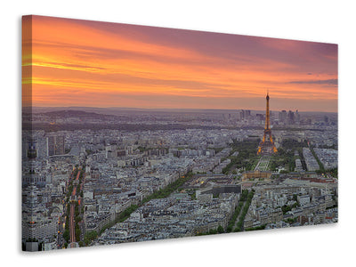 panoramic-3-piece-canvas-print-paris-skyline-at-sunset