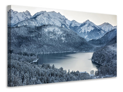 4-piece-canvas-print-photo-wallaper-mountains-in-monochrome