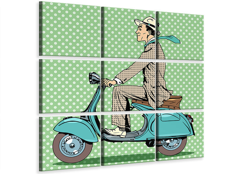 4-piece-canvas-print-pop-art-vespa-driver
