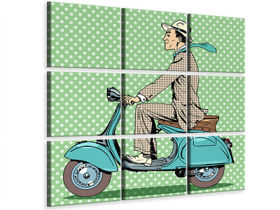 4-piece-canvas-print-pop-art-vespa-driver