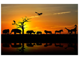 4-piece-canvas-print-safari-animals-at-sunset