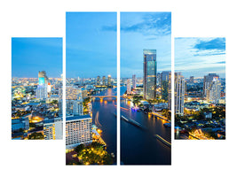 modern-4-piece-canvas-print-skyline-bangkok-at-dusk