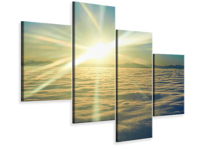 4-piece-canvas-print-sunrise-above-the-clouds