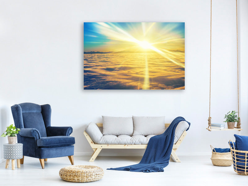 panoramic-3-piece-canvas-print-sunset-above-the-clouds