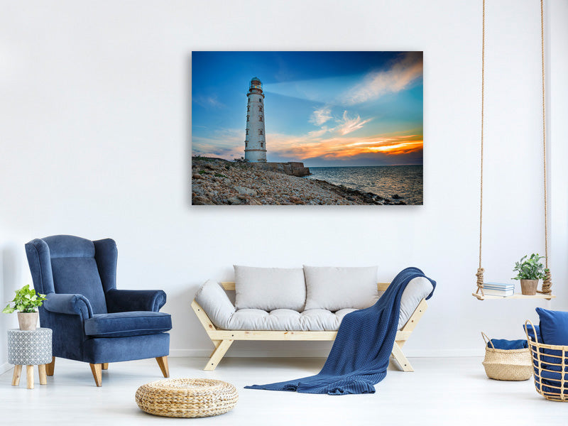 3-piece-canvas-print-sunset-at-the-lighthouse