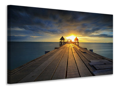 panoramic-3-piece-canvas-print-sunset-at-the-wooden-bridge