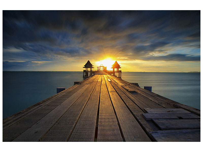 5-piece-canvas-print-sunset-at-the-wooden-bridge