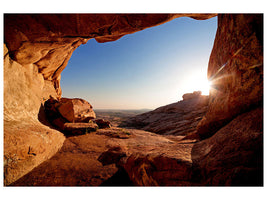 panoramic-3-piece-canvas-print-sunset-in-front-of-the-cave