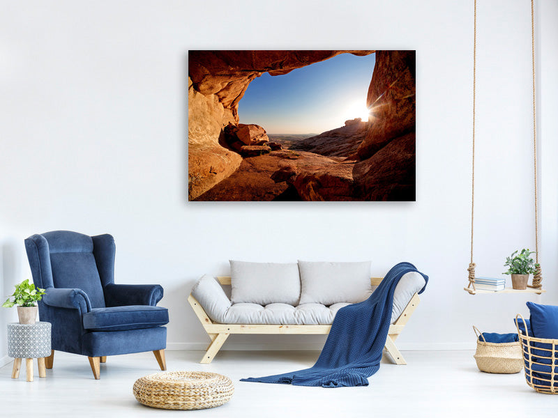 4-piece-canvas-print-sunset-in-front-of-the-cave