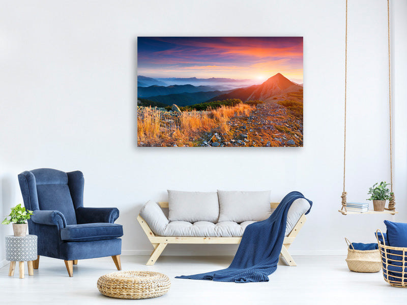 panoramic-canvas-print-sunset-in-the-alps