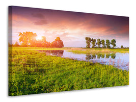 panoramic-3-piece-canvas-print-sunset-on-lake