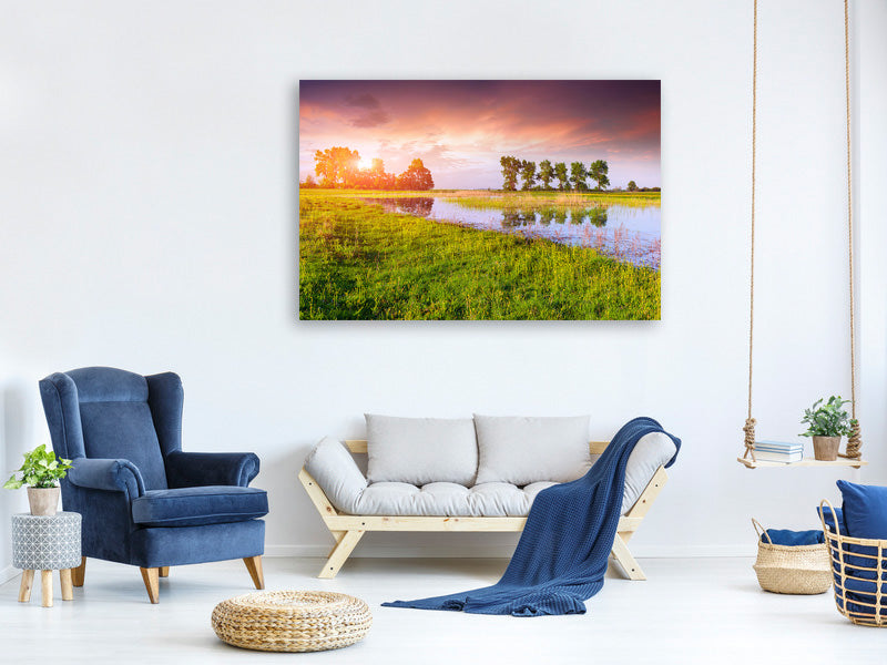 5-piece-canvas-print-sunset-on-lake