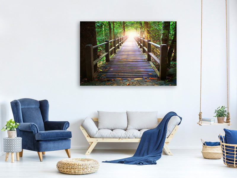 panoramic-3-piece-canvas-print-the-bridge-in-the-forest