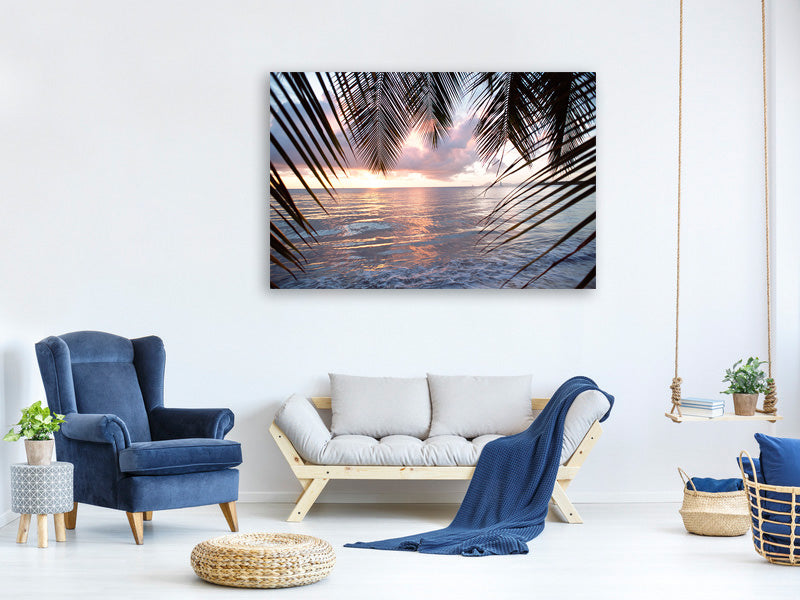 panoramic-3-piece-canvas-print-under-palm-leaves