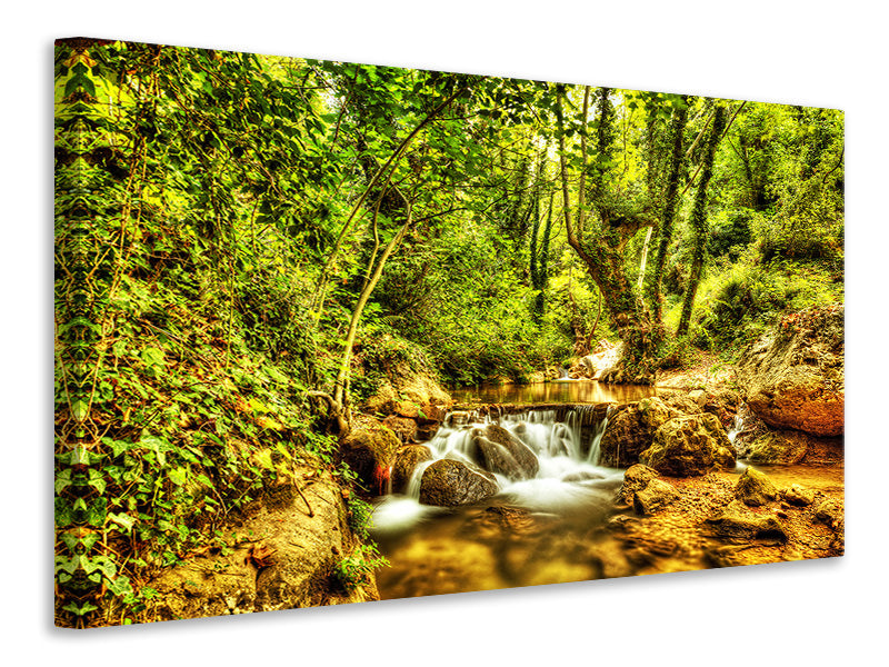 modern-4-piece-canvas-print-waterfall-in-the-forest