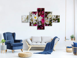 panoramic-3-piece-canvas-print-a-bouquet-of-water-lilies