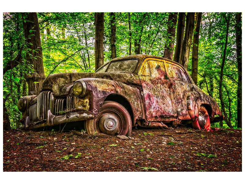 3-piece-canvas-print-abandoned-classic-car