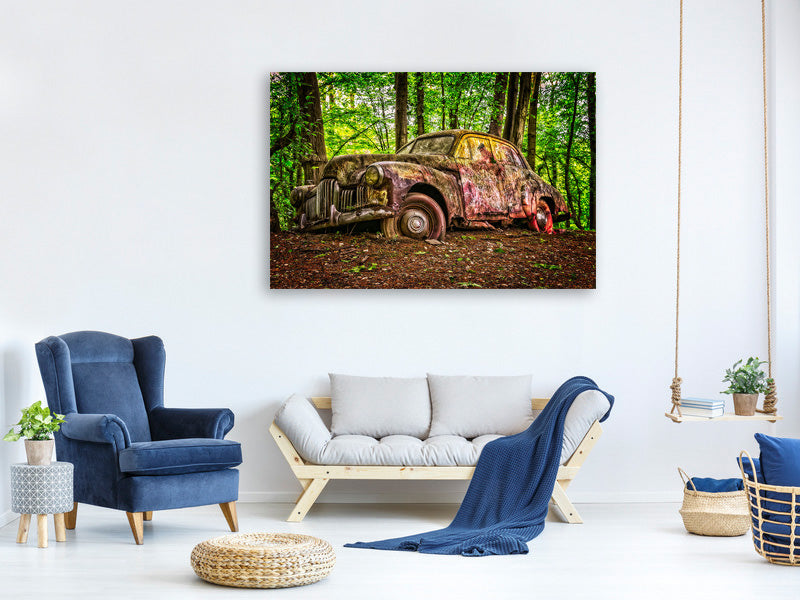 4-piece-canvas-print-abandoned-classic-car
