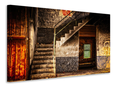 3-piece-canvas-print-abandoned-stairs
