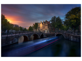 panoramic-canvas-print-amsterdam-sunset