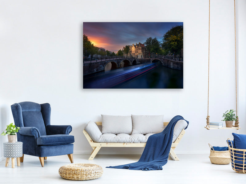 panoramic-canvas-print-amsterdam-sunset
