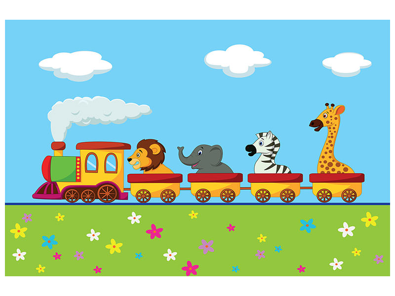 panoramic-3-piece-canvas-print-animal-train