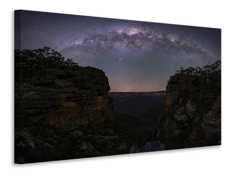 canvas-print-night-sky-over-blue-mountains